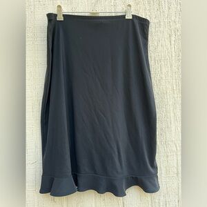 ‘Susan Lawrence’ vintage black midi skirt with ruffle detail